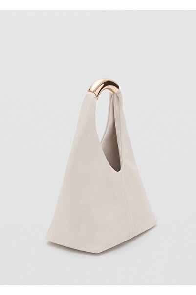 MANGO Woman Clutch Bag with Metal Handle