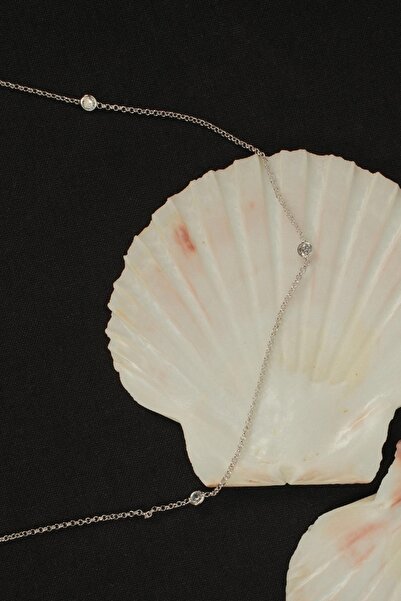 BE BLUE قلادة سلسلة من الحجر الفضي