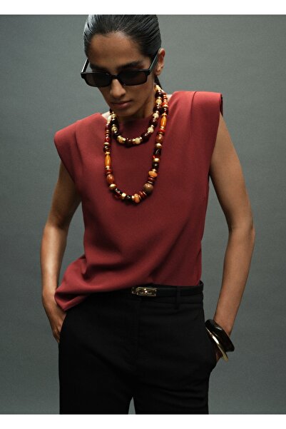 MANGO Woman Büzgülü vatkalı bluz