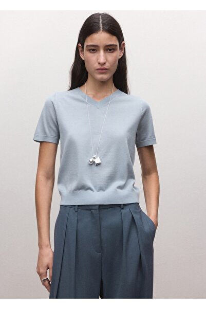 MANGO Woman %100 yün kısa kollu kazak