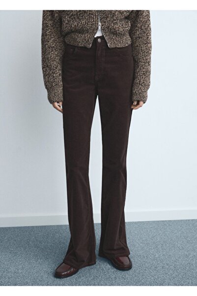 MANGO Woman Kadife flare jean pantolon