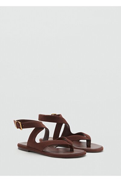 MANGO Woman Bantlı süet sandalet