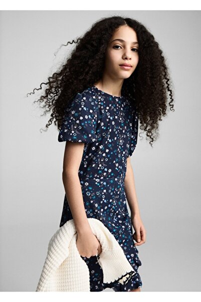 MANGO Kids Çiçekli kısa elbise