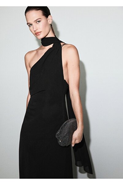 MANGO Woman Şal detaylı asimetrik elbise