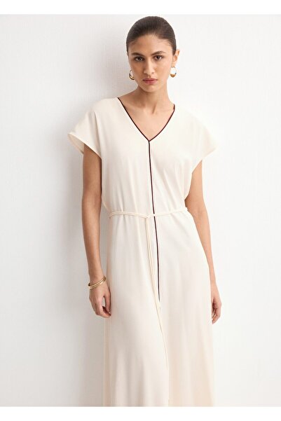 MANGO Woman Kemer detaylı elbise