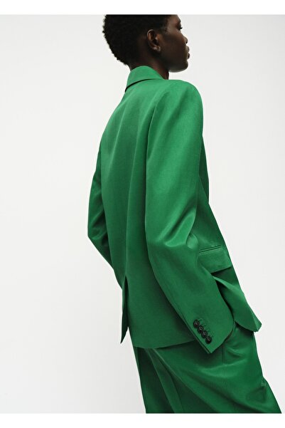 MANGO Woman Keten karışımlı blazer ceket