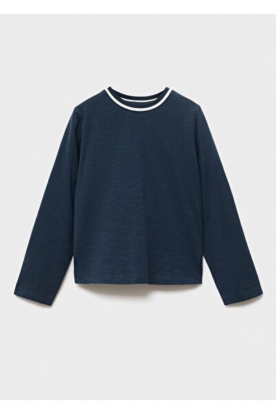 MANGO Kids Kontrast yakalı tişört