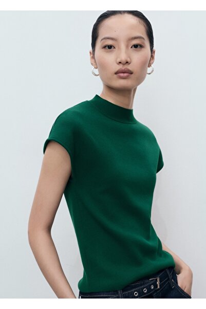 MANGO Woman Kısa kollu ince triko kazak