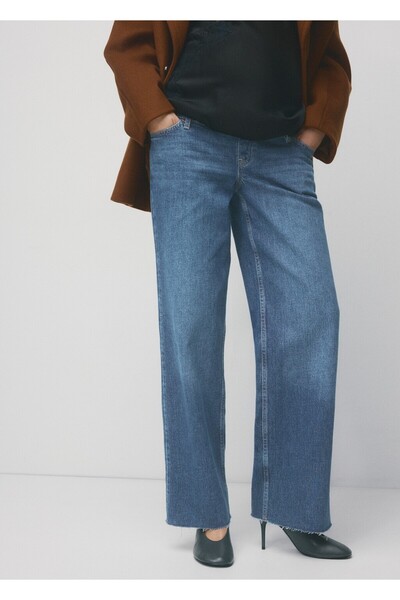 MANGO Woman Wideleg hamile jean pantolon