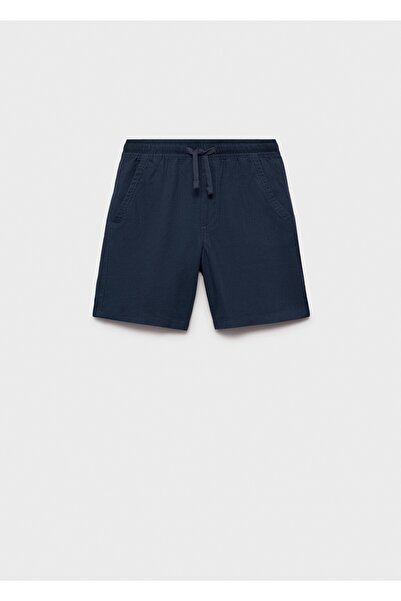 MANGO Kids Beli elastik keten bermuda şort