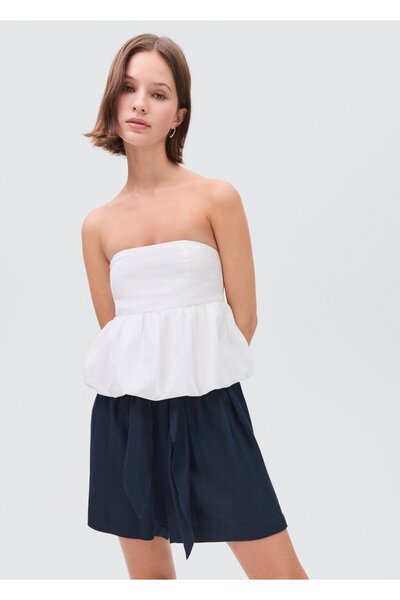 Mango Teen Keten bağ detaylı şort