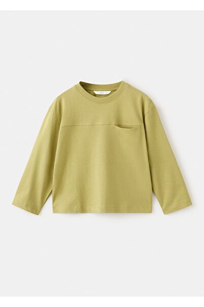 MANGO Baby Cep detaylı pamuklu tişört