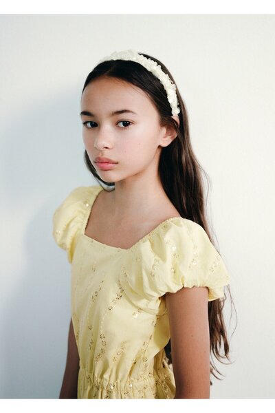 MANGO Kids Çiçek işlemeli tulum