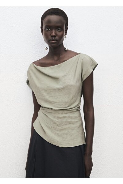 MANGO Woman Modal asimetrik yaka bluz