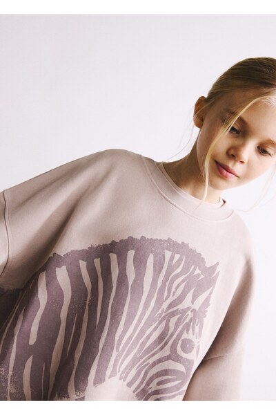 MANGO Kids Oversize desenli sweatshirt