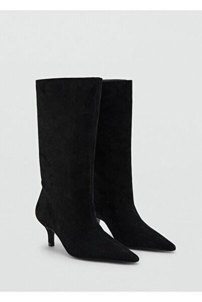 MANGO Woman Süet topuklu sivri burunlu bot