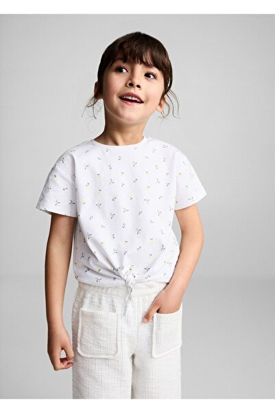 MANGO Baby Gemustertes T-Shirt mit Knotendetail