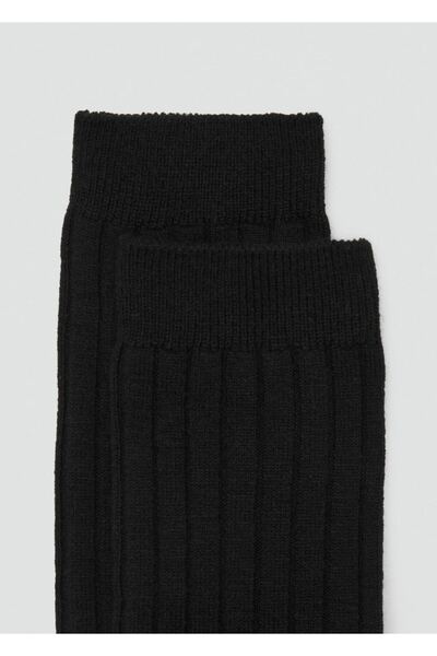MANGO Woman Yün karışımlı fitilli çoraplar