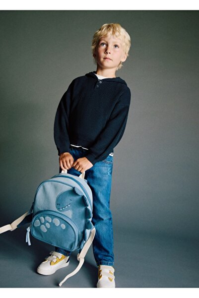 MANGO Baby Kapüşonlu triko kazak