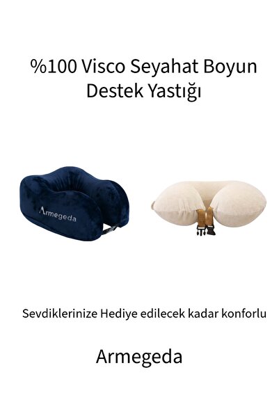 Armegeda 100% Visco Orthopedic Travel Neck Pillow 212LCV-3008- Ergonomic Aircraft Car Pillow
