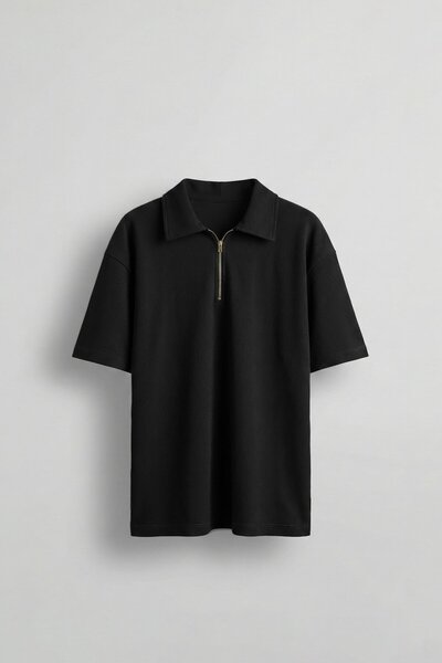 ablukaonline Férfi cipzáras pólóing fekete színben