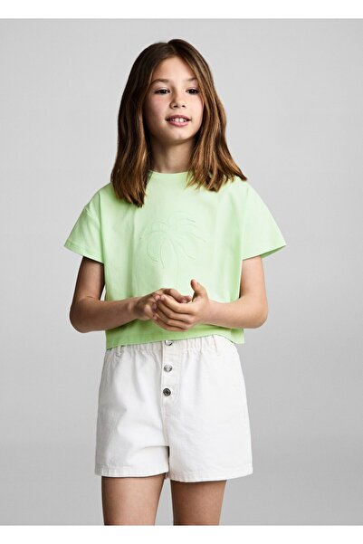 MANGO Kids Μπλουζάκι με σταυρωτή πλάτη με σχέδιο παλάμης