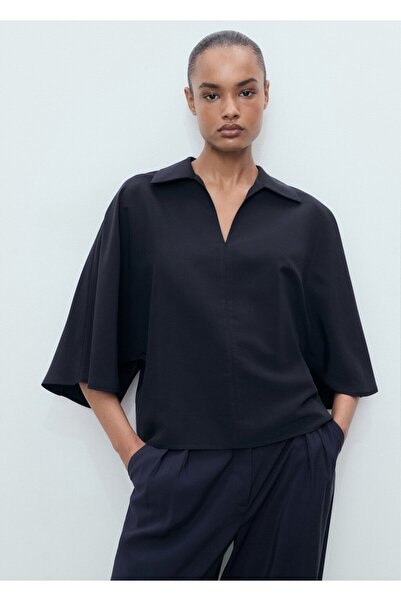 MANGO Woman Truvakar kollu oversize gömlek