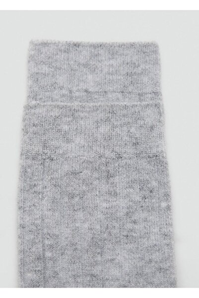 MANGO Woman Yün karışımlı fitilli çoraplar