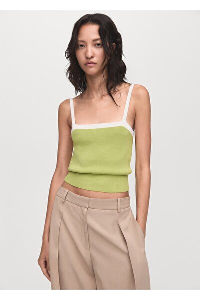 MANGO Woman Sırtı kruvaze triko bluz