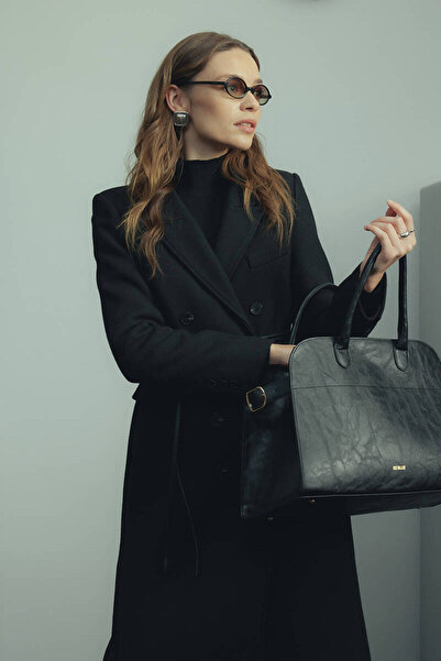 BE BLUE Classic Coat with Black Wool