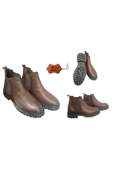 BAYRAMOĞLU KUNDURA Genuine Leather Light Sole Elastic Chelsea Model Men's Boots