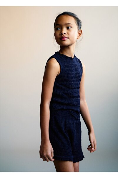 MANGO Kids Büzgülü dokulu bluz