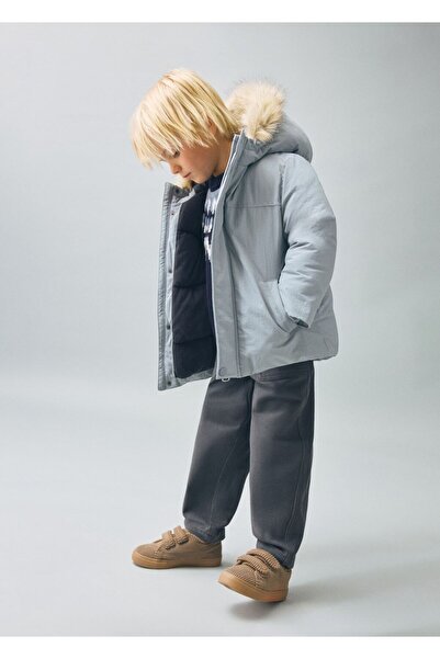 MANGO Baby Kapüşonu suni kürklü anorak