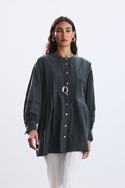 BE BLUE ANTRASİT NERVÜRLÜ VUAL GÖMLEK