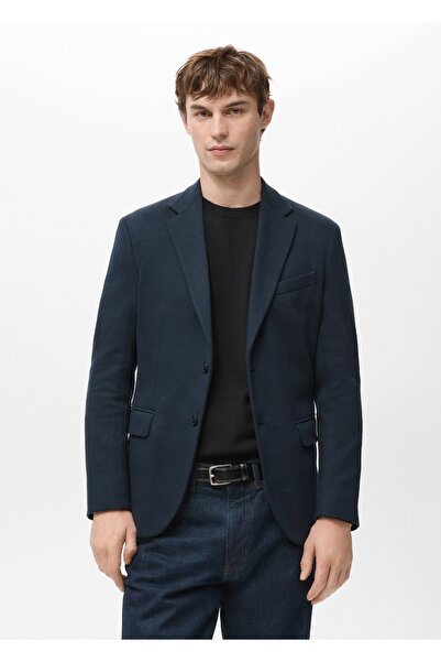 MANGO Man Dar kesimli mini dokuma blazer ceket