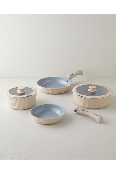 English Home ClickEase CeraWell 8 Parça Tencere Seti 20 – 20 – 26 – 26 cm Mocha