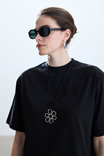 BE BLUE SİYAH PAMUKLU T-SHIRT