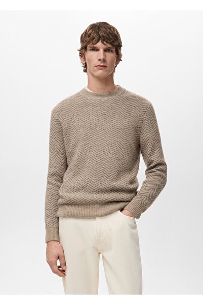 MANGO Man Çizgili triko kazak