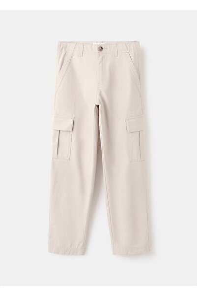 MANGO Kids Pamuklu kargo pantolon