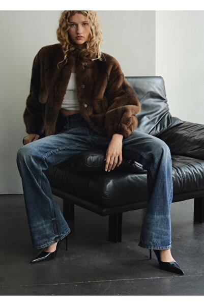MANGO Woman Schlagjeans mit mittlerer Taille