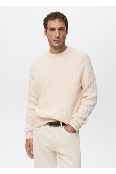 MANGO Man Örgü yapılı dokulu jarse kazak