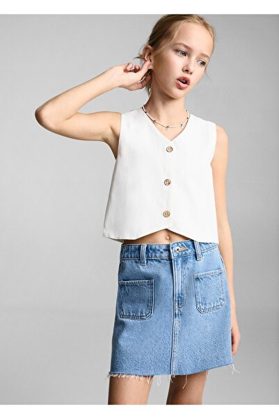 MANGO Kids Kısa denim etek