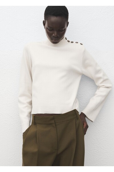 MANGO Woman Perkins yaka düğmeli kazak