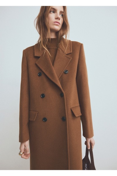 MANGO Woman Kruvaze yün palto