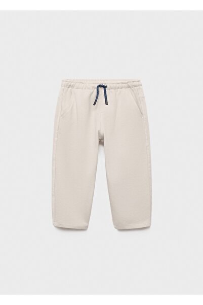 MANGO Baby Βαμβακερό παντελόνι jogger με κορδόνια