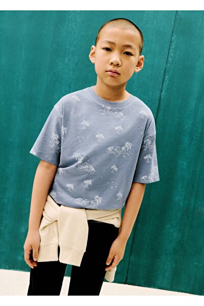 MANGO Kids Palmiye baskılı tişört