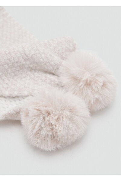 MANGO Kids Ponponlu örgü şal