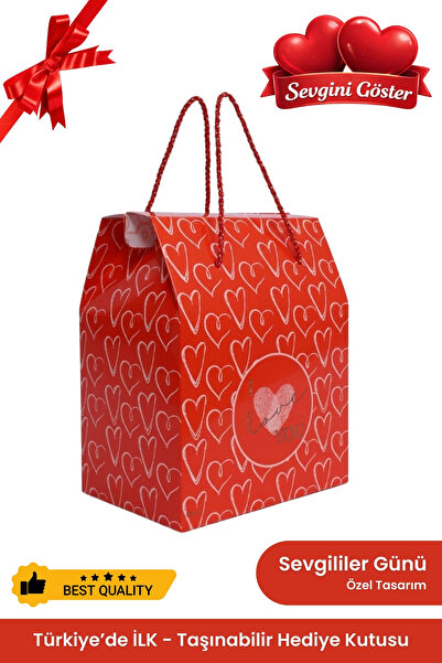 OGTWO Sevgililer Günü Özel Hediye Kutusu & Çanta Karton Hediye Paketi Kalpli ...