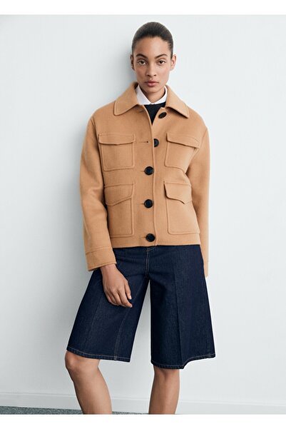 MANGO Woman Cepli yün ceket