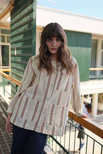 BE BLUE Cămașă cu dungi din gresie